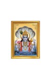 Lord Narayan Photo Frame - 10x14 Inches, Brown Wooden Frame for Home , Office & Temple Decoration