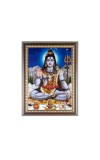 Lord Shiva Photo Frame - 10x14 Inches, Brown Wooden Frame for Home , Office & Temple Decoration
