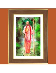 Swami Prabhupada Photo Frame  10x14 Inches-Brown Wooden Frame for Home , Office & Temple Decoration and Gifting
