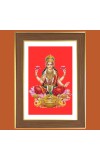 Goddess Lakshmi Photo Frame  10x14 Inches-Brown Wooden Frame for Home , Office & Temple Decoration and Gifting