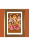 Saraswathi and Ganesha and Lakshmi Photo Frame  10x14 Inches-Brown Wooden Frame for Home , Office & Temple Decoration and Gifting