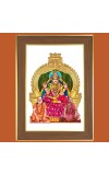 Sringeri Sri Sharadamba Photo Frame  10x14 Inches-Brown Wooden Frame for Home , Office & Temple Decoration and Gifting