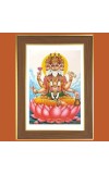 Lord Brahma on Lotus Photo Frame 10x14 Inches-Brown Wooden Frame for Home , Office & Temple Decoration and Gifting Lord Brahma on Lotus Photo Frame 10x14 Inches-Brown Wooden Frame for Home , Office & Temple Decoration and Gifting