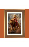 Maa Durga Photo Frame  10x14 Inches-Brown Wooden Frame for Home , Office & Temple Decoration and Gifting