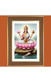 Yamuna Devi Photo Frame  10x14 Inches-Brown Wooden Frame for Home , Office & Temple Decoration and Gifting