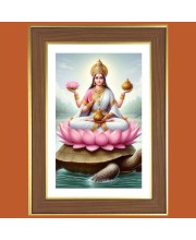 Yamuna Devi Photo Frame  10x14 Inches-Brown Wooden Frame for Home , Office & Temple Decoration and Gifting