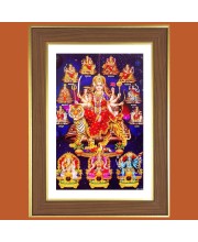 Durga Maa Photo Frame  10x14 Inches-Brown Wooden Frame for Home , Office & Temple Decoration and Gifting
