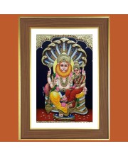 Laxmi Narasimha Photo Frame  10x14 Inches-Brown Wooden Frame for Home , Office & Temple Decoration and Gifting