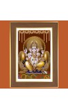 Lord Ganapathi Photo Frame  10x14 Inches-Brown Wooden Frame for Home , Office & Temple Decoration and Gifting