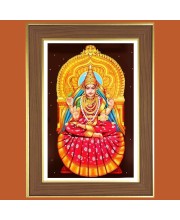 Sringeri Sri Sharadamba Maa Photo Frame  10x14 Inches-Brown Wooden Frame for Home , Office & Temple Decoration and Gifting