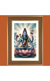 Lord Shiva Photo Frame  10x14 Inches-Brown Wooden Frame for Home , Office & Temple Decoration and Gifting