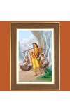 Shravan Kumar in Ramayana Photo Frame  10x14 Inches-Brown Wooden Frame for Home , Office & Temple Decoration and Gifting