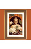 Serene Buddha Photo Frame  10x14 Inches-Brown Wooden Frame for Home , Office & Temple Decoration and Gifting