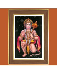 Jai Bajaranga Bali Photo Frame  10x14 Inches-Brown Wooden Frame for Home , Office & Temple Decoration and Gifting