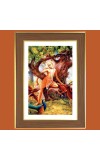 Sri Chaitanya Mahaprabhu Photo Frame  10x14 Inches-Brown Wooden Frame for Home , Office & Temple Decoration and Gifting