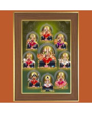 Durga Matha Photo Frame  10x14 Inches-Brown Wooden Frame for Home , Office & Temple Decoration and Gifting
