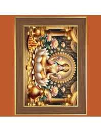 Maa Saraswati Photo Frame  10x14 Inches-Brown Wooden Frame for Home , Office & Temple Decoration and Gifting