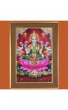 Goddess Laxmi Photo Frame  10x14 Inches-Brown Wooden Frame for Home , Office & Temple Decoration and Gifting