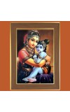Yashoda krishna Photo Frame  10x14 Inches-Brown Wooden Frame for Home , Office & Temple Decoration and Gifting