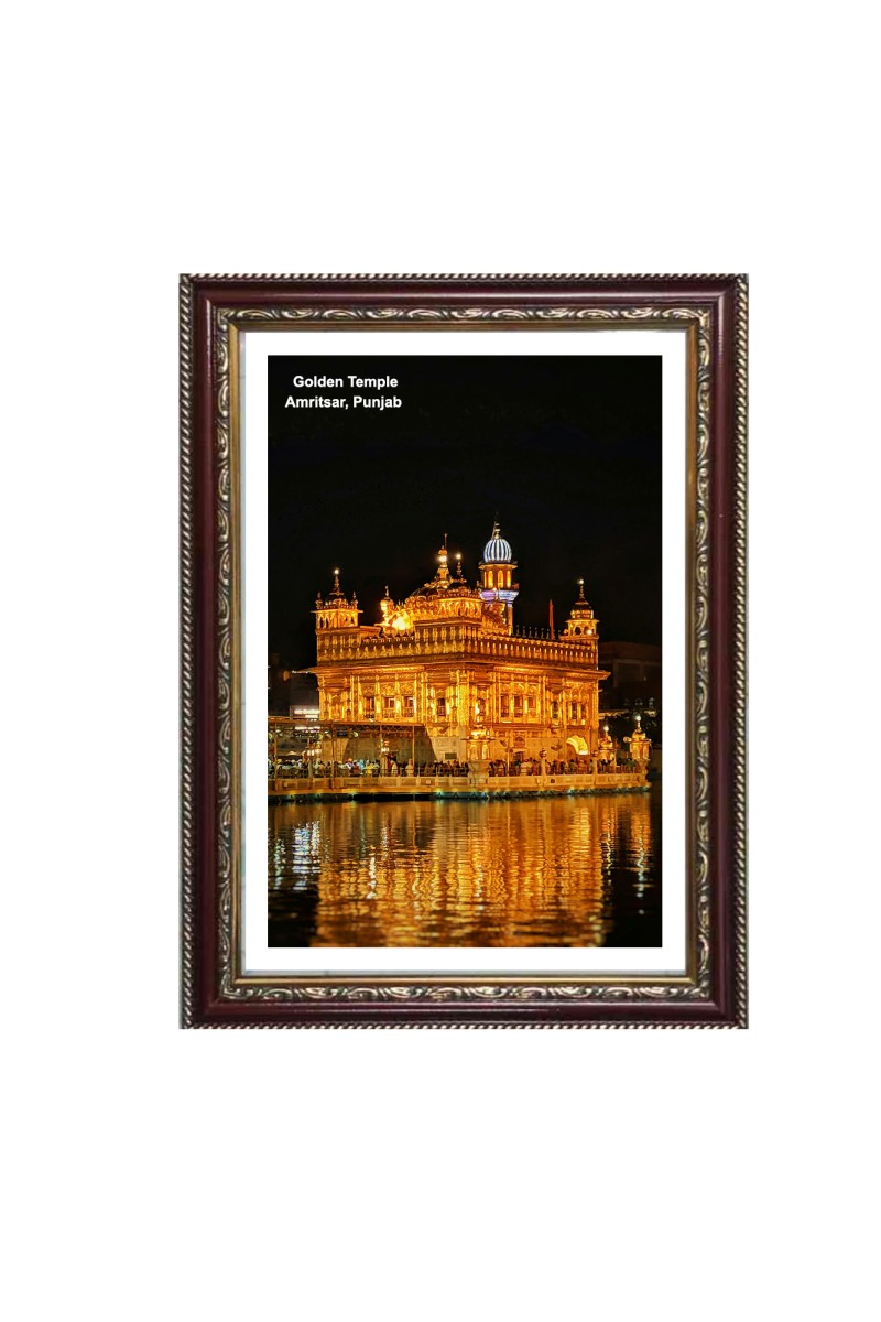 Gurudwara Gurudwara Golden Temple, Amritsar, Punjab  Photo Frame 10x14 Inch | Spiritual Wall decoration for Home & Office |  | Gift for Sikh Punjabi