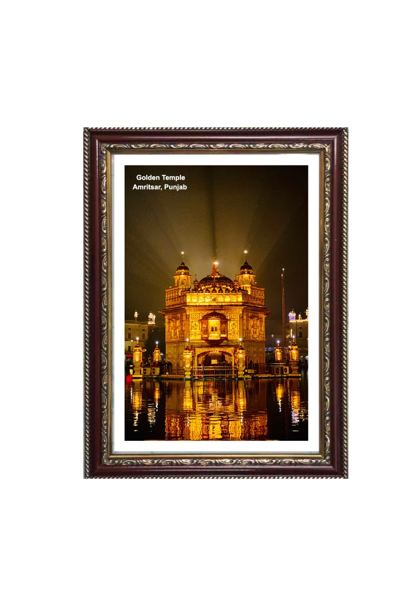 Gurudwara Gurudwara Golden Temple, Amritsar, Punjab  Photo Frame 10x14 Inch | Spiritual Wall decoration for Home & Office |  | Gift for Sikh Punjabi