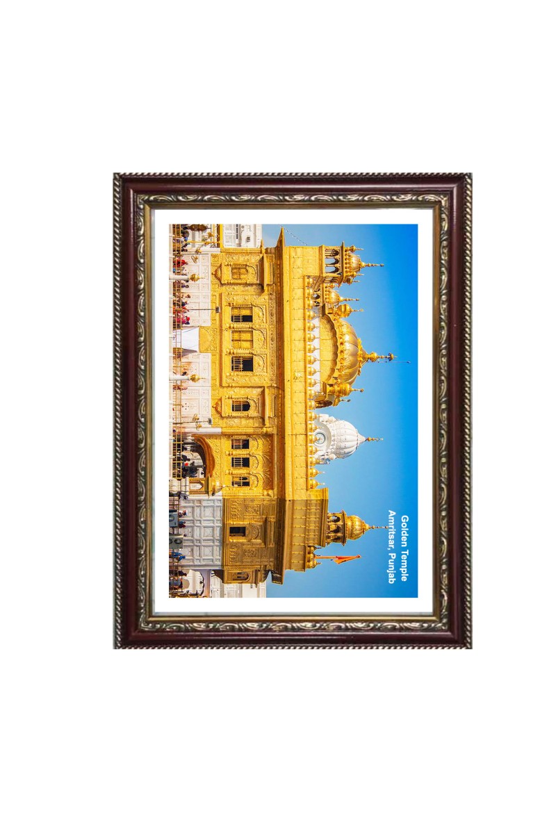 Gurudwara Gurudwara Golden Temple, Amritsar, Punjab  Photo Frame 10x14 Inch | Spiritual Wall decoration for Home & Office |  | Gift for Sikh Punjabi