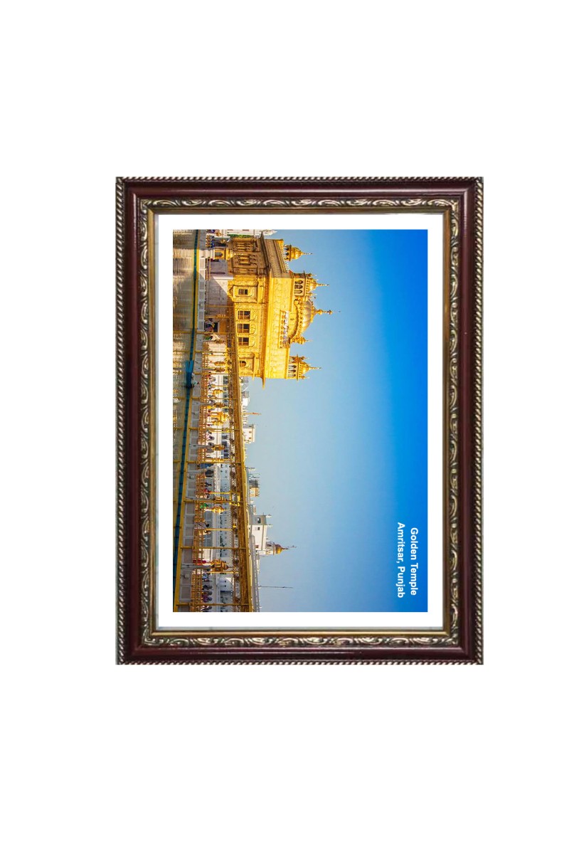Gurudwara Gurudwara Golden Temple, Amritsar, Punjab  Photo Frame 10x14 Inch | Spiritual Wall decoration for Home & Office |  | Gift for Sikh Punjabi