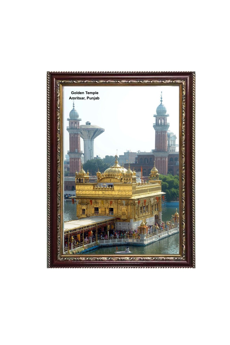 Gurudwara Gurudwara Golden Temple, Amritsar, Punjab  Photo Frame 10x14 Inch | Spiritual Wall decoration for Home & Office |  | Gift for Sikh Punjabi