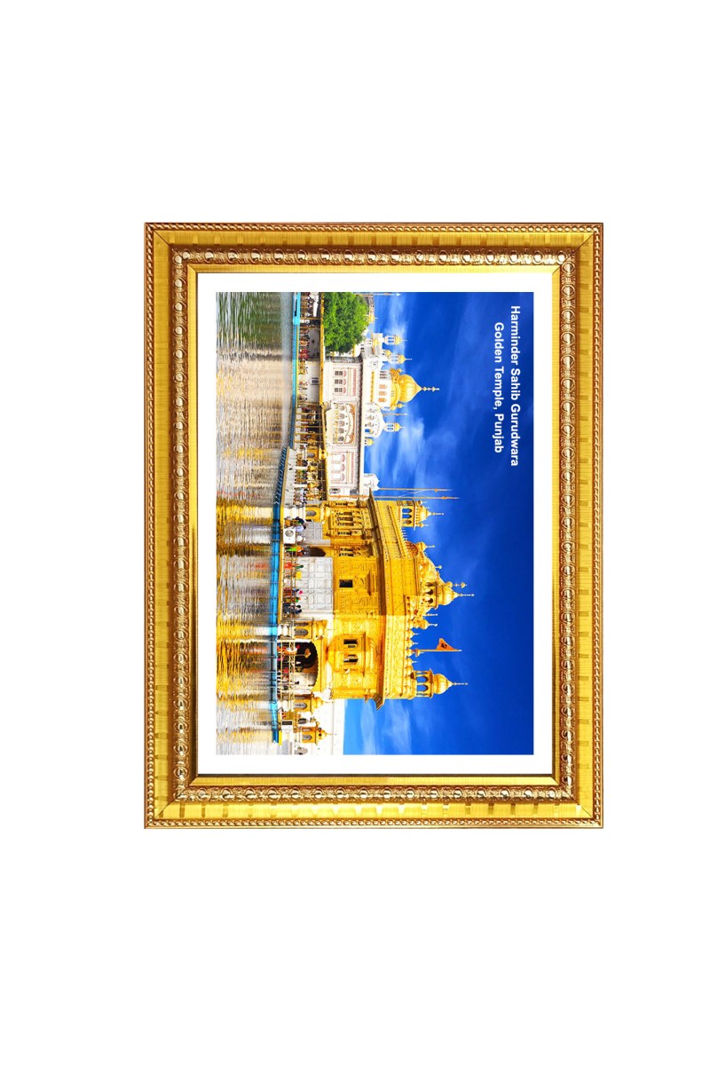 Gurudwara Gurudwara Harminder Sahib Gurudwara, Golden Temple, Punjab  Photo Frame 10x14 Inch | Spiritual Wall decoration for Home & Office |  | Gift for Sikh Punjabi