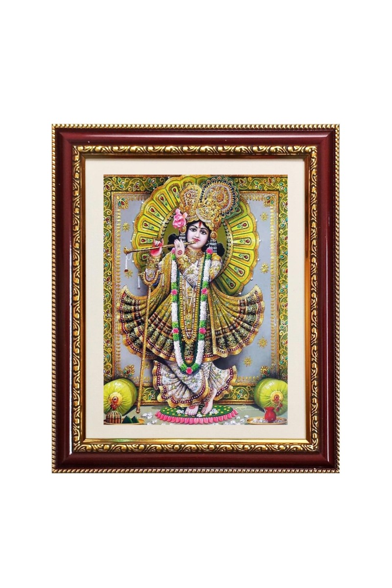 Muralidhara Photo Frame  10x14 Inches-Brown Wooden Frame for Home , Office & Temple Decoration and Gifting