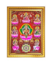 Ashta Laxmi Photo Frame  10x14 Inches-Brown Wooden Frame for Home , Office & Temple Decoration and Gifting
