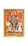 Divine Maa Durga with Ramakrishna and Sarada Devi Photo Frame  10x14 Inches-Brown Wooden Frame for Home , Office & Temple Decoration and Gifting