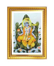 Lord vishnu's kurma avathar Photo Frame  10x14 Inches-Brown Wooden Frame for Home , Office & Temple Decoration and Gifting