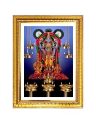 Guruvayurappan Photo Frame  10x14 Inches-Brown Wooden Frame for Home , Office & Temple Decoration and Gifting