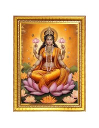 Maa LAKSHMI Photo Frame  10x14 Inches-Brown Wooden Frame for Home , Office & Temple Decoration and Gifting