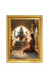 Lord shiva  Photo Frame  10x14 Inches-Brown Wooden Frame for Home , Office & Temple Decoration and Gifting