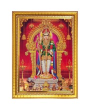 Lord Murugan Photo Frame  10x14 Inches-Brown Wooden Frame for Home , Office & Temple Decoration and Gifting