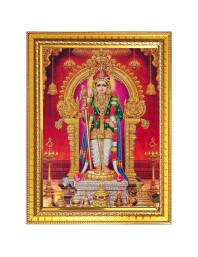 Lord Murugan Photo Frame  10x14 Inches-Brown Wooden Frame for Home , Office & Temple Decoration and Gifting