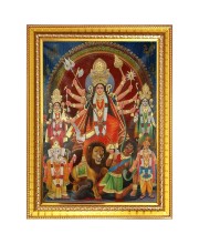 Goddess durga Photo Frame  10x14 Inches-Brown Wooden Frame for Home , Office & Temple Decoration and Gifting