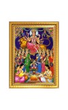 Durga matha Photo Frame  10x14 Inches-Brown Wooden Frame for Home , Office & Temple Decoration and Gifting