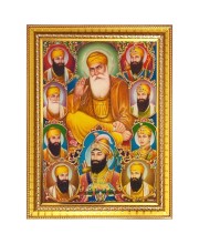 Guru Gobind singh Photo Frame  10x14 Inches-Brown Wooden Frame for Home , Office & Temple Decoration and Gifting