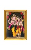 Lord ganesh and murugan Photo Frame  10x14 Inches-Brown Wooden Frame for Home , Office & Temple Decoration and Gifting