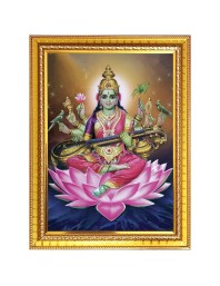 Goddess saraswati Photo Frame  10x14 Inches-Brown Wooden Frame for Home , Office & Temple Decoration and Gifting