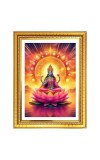 Devi Gayatri  Photo Frame  10x14 Inches-Brown Wooden Frame for Home , Office & Temple Decoration and Gifting
