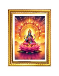 Devi Gayatri  Photo Frame  10x14 Inches-Brown Wooden Frame for Home , Office & Temple Decoration and Gifting