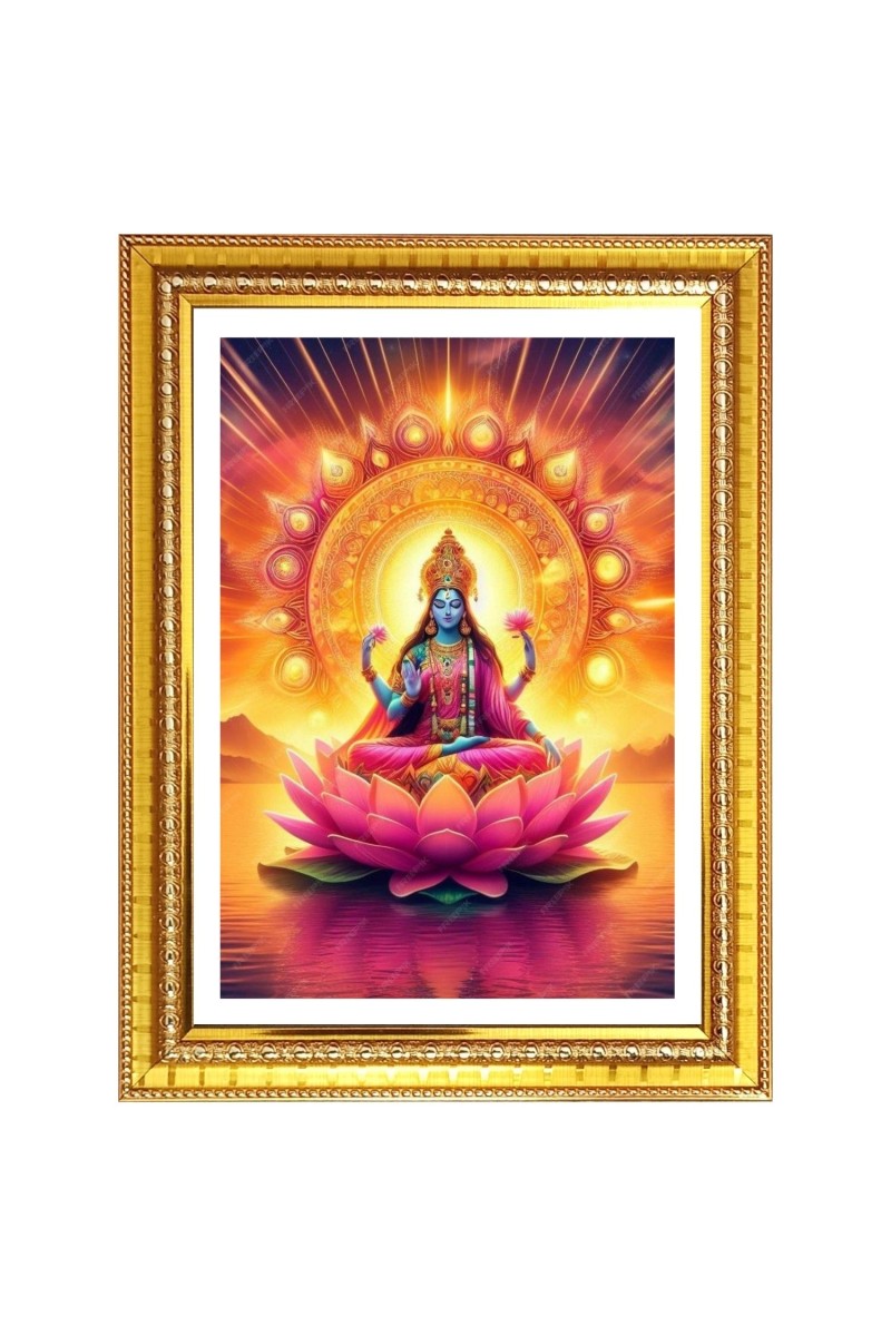 Devi Gayatri  Photo Frame  10x14 Inches-Brown Wooden Frame for Home , Office & Temple Decoration and Gifting