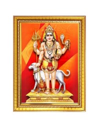 God kala bhairava Photo Frame  10x14 Inches-Brown Wooden Frame for Home , Office & Temple Decoration and Gifting