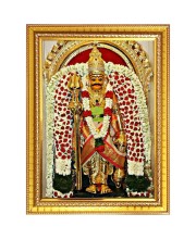 God Shri Veerabhadra Photo Frame  10x14 Inches-Brown Wooden Frame for Home , Office & Temple Decoration and Gifting