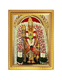 God Shri Veerabhadra Photo Frame  10x14 Inches-Brown Wooden Frame for Home , Office & Temple Decoration and Gifting