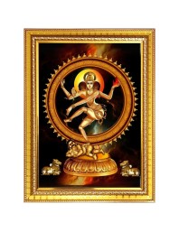 God nataraja Photo Frame  10x14 Inches-Brown Wooden Frame for Home , Office & Temple Decoration and Gifting